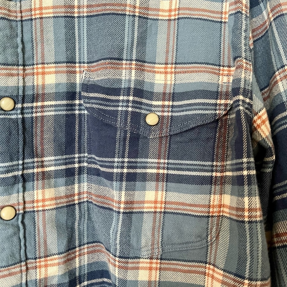 Lucky Brand Men's Flannel Shirt Plaid Long Sleeve Pearl Snap Western Size XL/TG - Picture 5 of 7